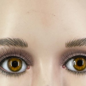 Realistic Hazel Glass Doll Eyes, Oval Flatback Glass Doll Eyes in Hazel