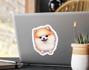 Niedlicher Spitz Hund Vinyl Aufkleber, Entzückender Haustier Aufkleber für Hundeliebhaber, Spitz Mutter Geschenk, Hundeliebhaber Aufkleber