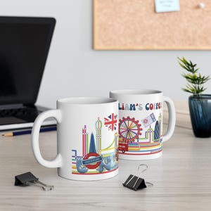 Personalized London Underground Souvenir Mug,  Personalised British Tube, Custom Name UK Souvenir, England Gift,  England Mug Leaving Gift
