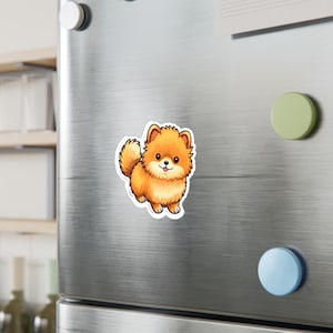 Adesivo in vinile con simpatico cane Pomerania, adorabile decalcomania per animali domestici per gli amanti dei cani, regalo per la mamma Pomerania, adesivi per gli amanti dei cani