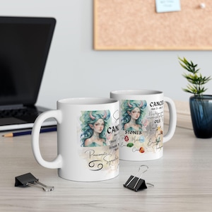 Taza personalizada con nombre, taza de café con el signo zodiacal Cáncer, taza de té de cumpleaños personalizada, regalo del horóscopo celestial, taza de constelación astrológica