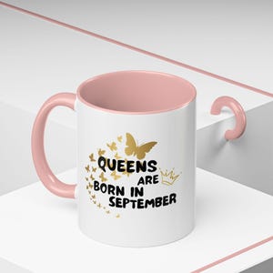 Personalisierte Name Geburtstagsgeschenk, benutzerdefinierte Spaß Kaffeetasse, Queens Are Born Becher, Virgo Libra Geburtstagsgeschenk 11oz, 15oz