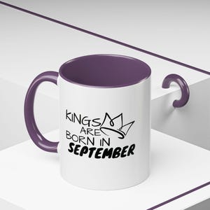Personalisierte Name Datum Geburtstagsgeschenk, Könige werden im September geboren Becher, benutzerdefinierte Spaß Kaffeetasse, Jungfrau Waage Geburtstagsgeschenk 11 Unze, 15 Unze