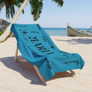 Personalized Name Beach Towel - Customized Towel, Monogrammed Beach Blanket, Summer Gift, Poolside Accessory