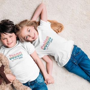 Schoolkid 2025 Back-to-school Tee, Personalized Name T-shirt for children, Schoolchild shirt with name, Gift for first day of school