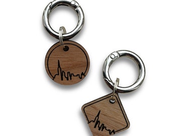 Custom NYC Dog Tag, Personalized Pet ID tag for puppy cat kitten with name and contact, Engraved NYC Skyline