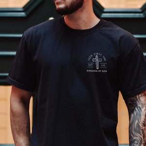 Mens Christian Shirt Christianity Gift for Him Bible Verse Shirt Christian Clothing TShirt Religious Faithful Gifts for Dad Religious Shirt