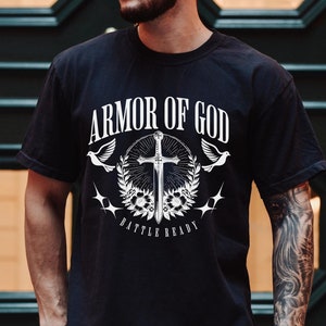 Mens Christian Shirt Christianity Gift for Him Bible Verse Shirt Christian Clothing T Shirt Religious Faithful Gifts for Dad Religious Shirt