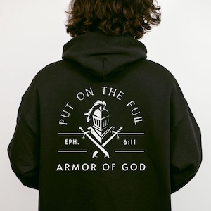 Christian Hoodie for Men Christian T Shirts Armor of God Christian TShirts Gift for Men Christian Gifts Bible Verse Shirt Father&#39;s Day Gift