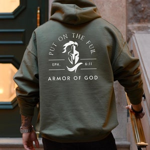 Christian Hoodie for Men Christian T Shirts Armor of God Christian TShirts Gift for Men Christian Gifts Bible Verse Shirt Father&#39;s Day Gift