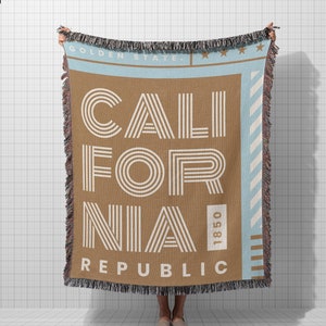 California Woven Blanket, Beach Blanket, Southern California, Gift For Her, Hospital Blanket, Birthday Gift For Friend, Travel Blanket, Cali