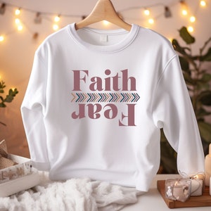 Christian Sweatshirt Boho Christian Shirt Religious Apparel Baptism Gift For Her Jesus Crewneck Christian Apparel Jesus Church Apparel God