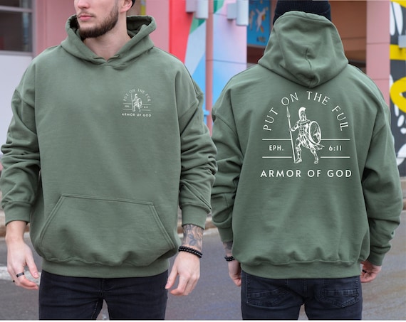 Christian Hoodie for Men Christian T Shirts Armor of God Christian