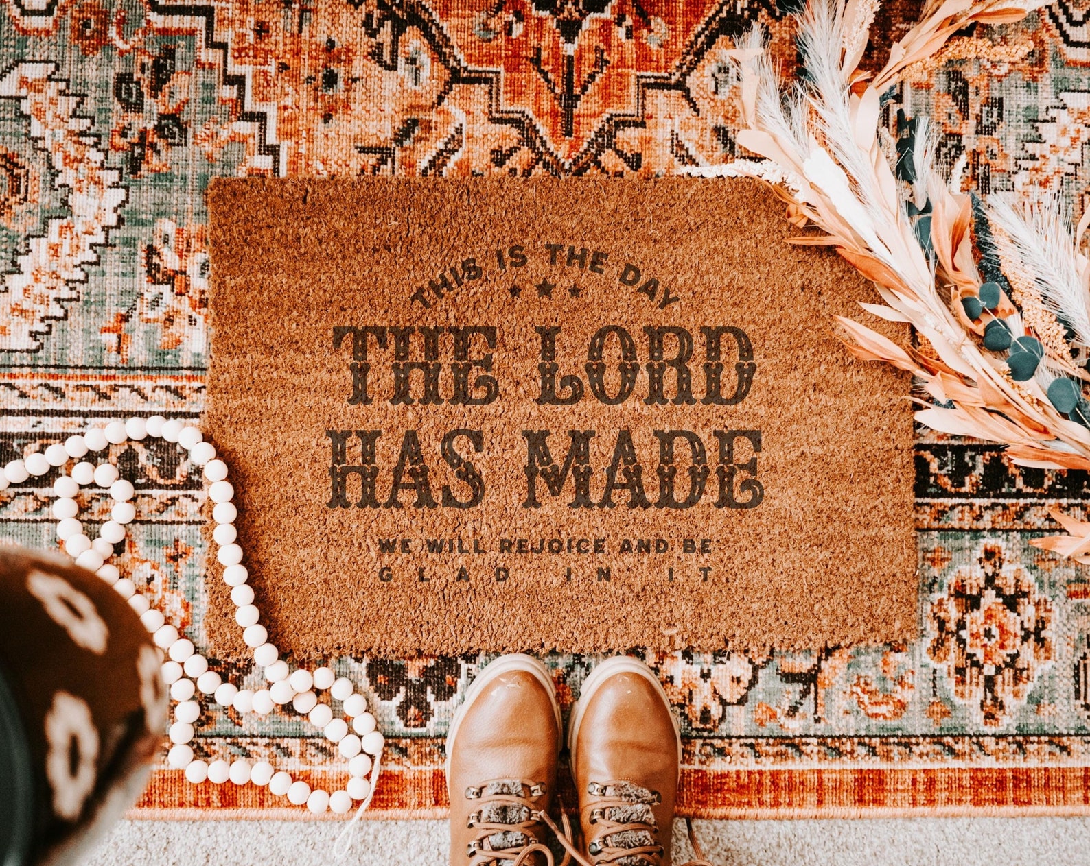 Christian Doormat This Is The Day The Lord Has Made Christian Bible Verse Welcome Mat Faith Based Doormat Christian Decor Housewarming Gift