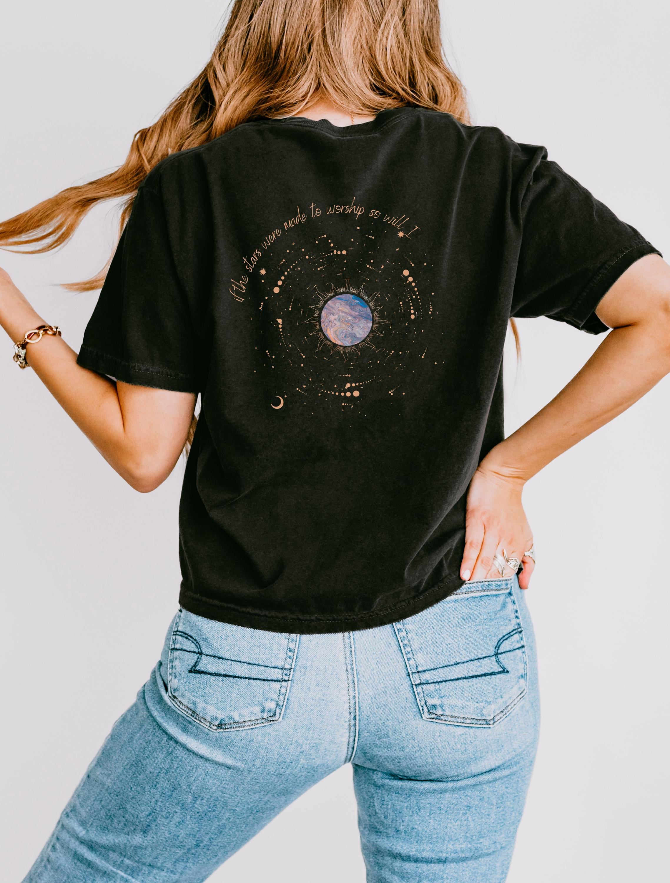 Made to Worship Christian Shirt If the Stars Were Made to Worship So Will I Tee Galaxy Faith Shirt Christian Boxy Tee for Women Worship Tee