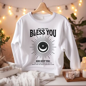 Christian Sweatshirt Boho Christian Shirt Religious Apparel Baptism Gift For Her Jesus Crewneck Christian Apparel Jesus Church Apparel God