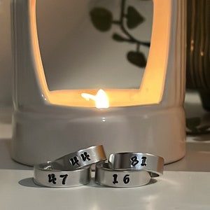 Customised F1 hand stamped ring