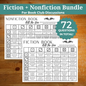 Book club discussion questions bundle, fiction book discussion, non-fiction book questions, book questions for classroom, teen book club