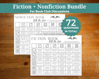 Book club discussion questions bundle, fiction book discussion, non-fiction book questions, book questions for classroom, teen book club