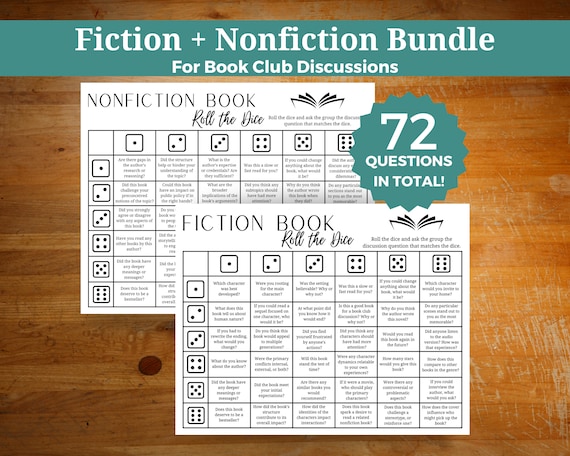 Book club discussion questions bundle, fiction book discussion, non-fiction book questions, book questions for classroom, teen book club