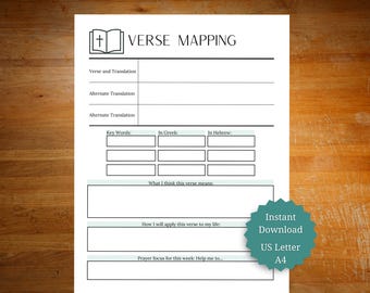 Verse mapping for Bible study, Sunday school Bible verse study, SOAP method of scripture study, daily Bible study, Bible study printable
