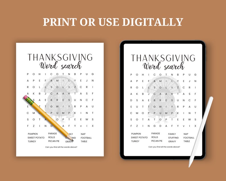 Printable Thanksgiving Game Bundle and Activity Kit, Thanksgiving Day