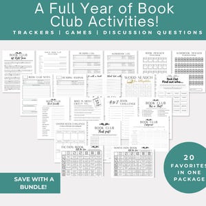Juegos del club de lectura, actividades del club de lectura y rompehielos, preguntas para debatir en el club de lectura, fiesta del club de lectura durante las vacaciones, planificación anual del club de lectura