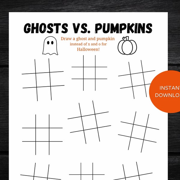 Halloween printable game for classroom or Halloween party game instant download, strategy game, adults and kids game