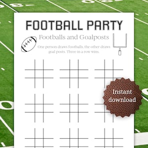 Football party game for kids, game day football party game, printable football birthday party game, football halftime game for kids
