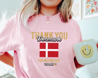 Thank You Denmark For Supporting Ukraine Tee, Unisex Tee, Ukraine Graphic Tees, Stand with Ukraine,Gifts for Her,Gifts for Him,Military Help