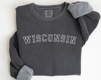 Wisconsin Sweatshirt, Unisex Crewneck Sweatshirt, State Of Wisconsin Shirt, Midwest Shirt, Midwest Mom Apparel, Gift For Her,Wisconsin Gift