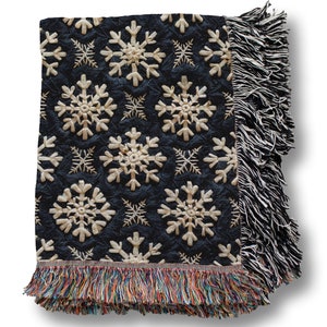 Snowflake Woven Cotton Blanket
