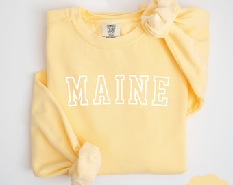 Maine Sweatshirt, Maine State Shirt, Maine Crewneck, Comfort Colors Unisex Sweatshirt, Maine State Sweater, Christmas Sweatshirt State Gift