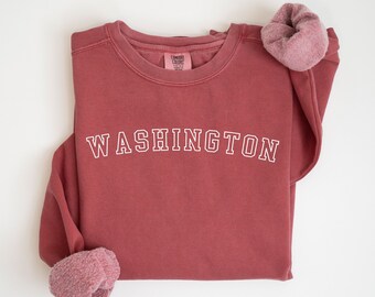 Washington Sweatshirt, Unisex Crewneck Sweatshirt, State Of Washington Shirt, Washington Sweatshirt, Gift For Her, Washington Gift For Mom