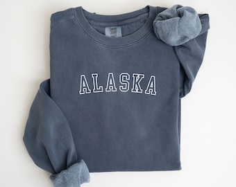 Comfort Colors Alaska Sweatshirt, Alaska Gifts, Alaska Crewneck Sweatshirt,Alaska Comfort Colors Unisex Shirt,Alaska State Group Sweatshirts