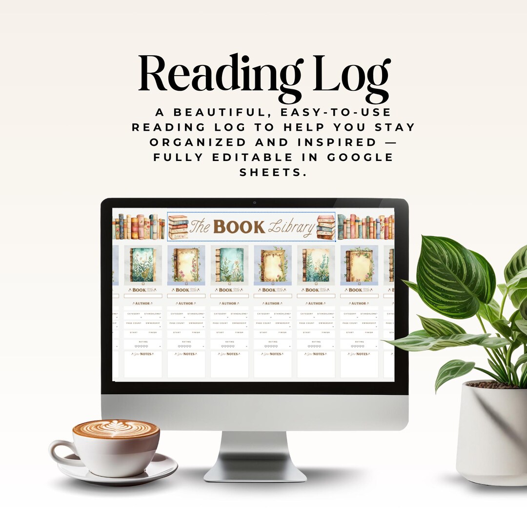 Reading Tracker Google Sheets Template: Editable Book Log (digital ...