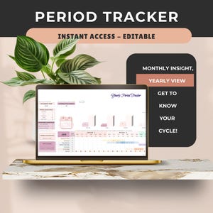 Yearly Period Tracker Google Sheet | Cycle, Symptom, & Ovulation Log (Digital)