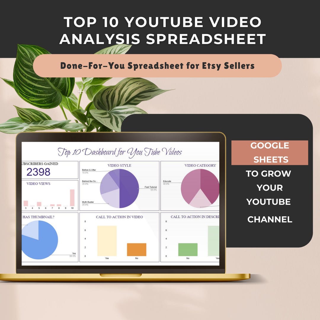 Youtube Analytics Tracker Spreadsheet, Google Sheets Youtube Video ...