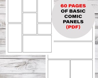 Basic Comic Book Template with 60 Printable Pages, Art Box Frames, Printable  Comic Book Panels for Drawing, Story Layouts, Instant Download