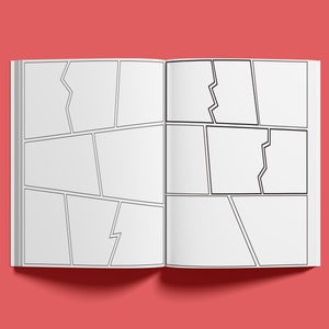 Printable Blank Comic Book Template Size 8.5x11", Comic Drawing Paper ...