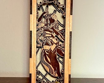 Librería de madera de cerezo Raiden