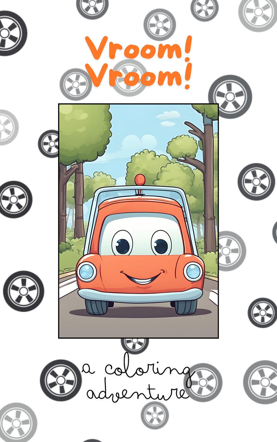 Vroom Vroom Car Coloring Pages. Adult and Child Coloring Pages