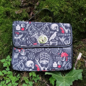 Occult Purse, Esoteric Symbols, Witchy Satchel Bag, Alternative Handbag, Satanic Accessories,Baphomet,666,Edgy Aesthetic,Heavy Metal Clothes