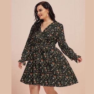Goblincore Dress, Forestcore, Goth Cottagecore, Witchy Fashion Aesthetic, Size Inclusive, Fairy Grunge, Dark Academia, Mushroom Clothing