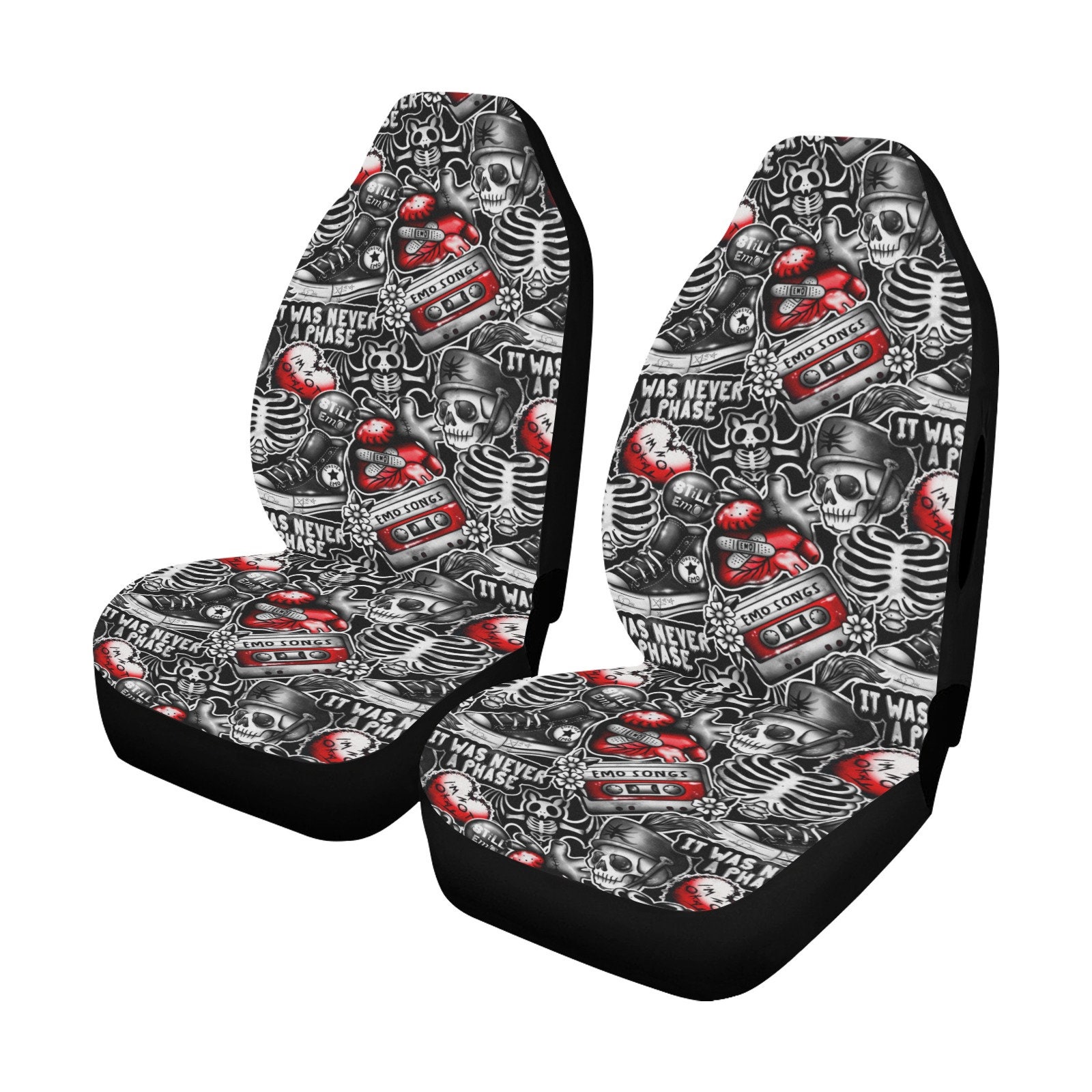 Emo Chair Emo Parade Car Seat Covers, Skeleton, Alternative,2000s Emo Aesthetic ...