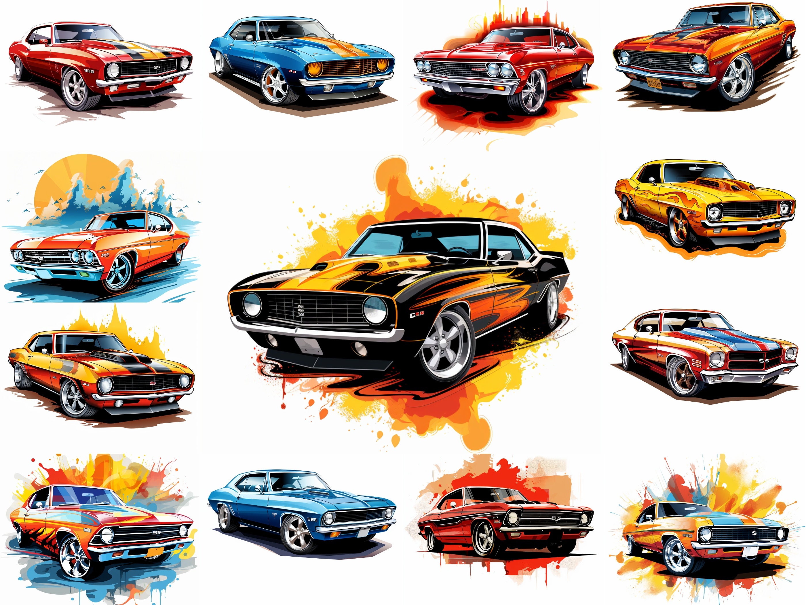 300+ Stencil Muscle Car Hot Rod Car Illustrations, Royalty-Free