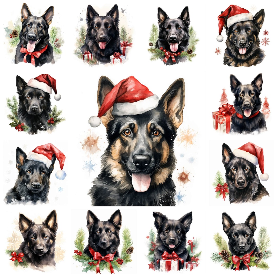 German shepherd christmas dog