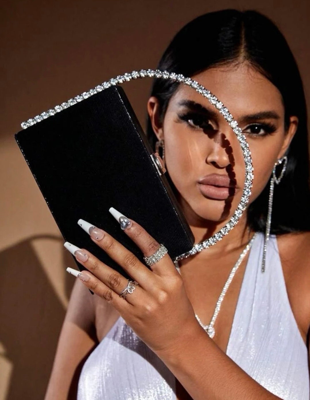 Black Clutch Purse Rhinestone Purse Luxury Handbag Clutch Etsy UK