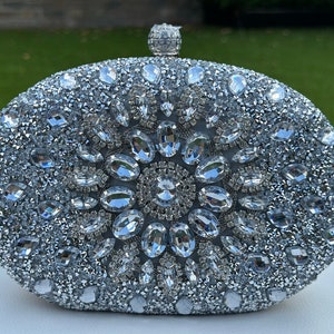 Silver Clutch Purse, Rhinestone Purse, Luxury Handbag Clutch, Bride Clutch Purse, Women Clutch Purse, Bridesmaid Clutch