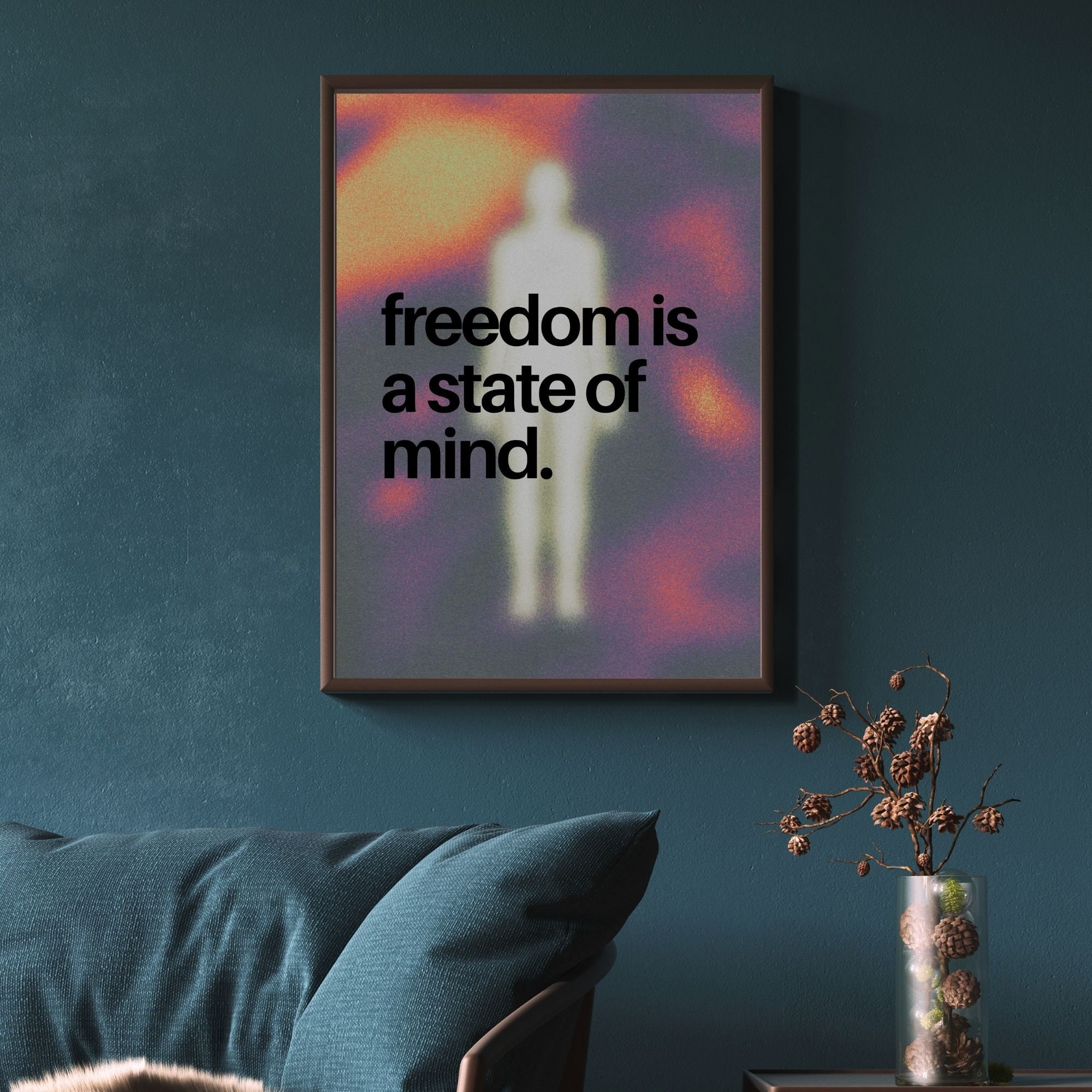psychedelic art freedom is a state of mind trippy quotes, an art print by  Wiguna A - INPRNT